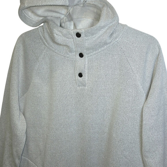 Kyoden Henley Sweatshirt Hoodie Hexagon Top Pullover Womens Sz XL Gray - Picture 10 of 16
